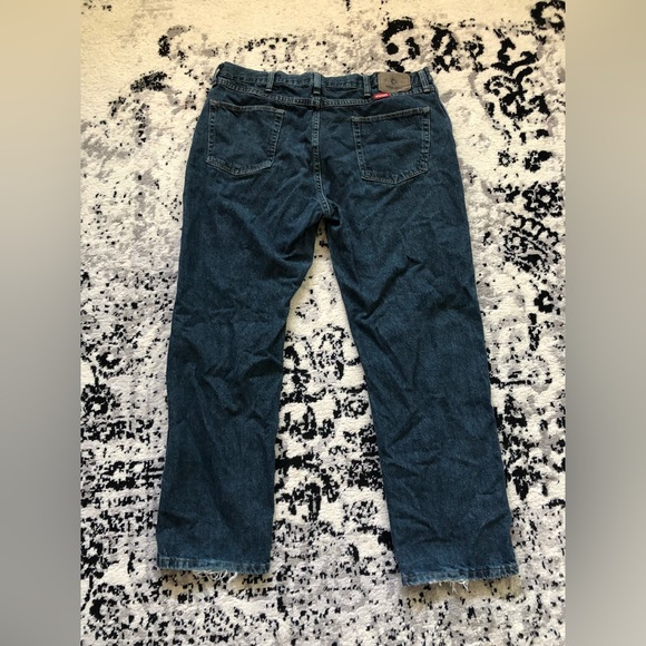 blue wash baggy wrangler jeans - Picture 3 of 4